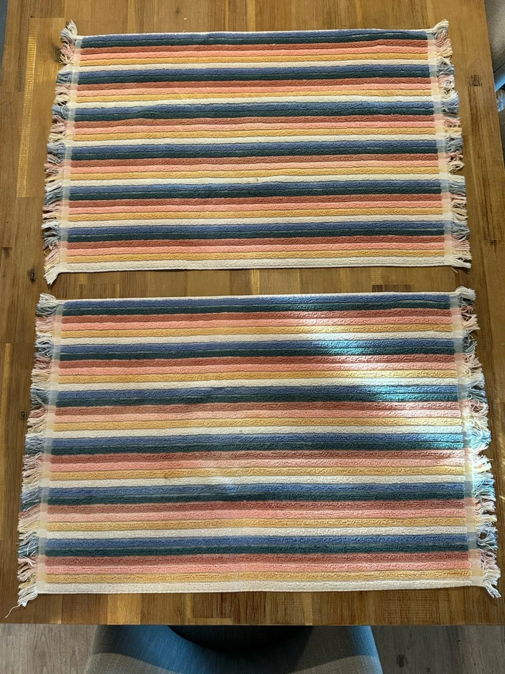 Rachel Zoe Rainbow Striped Hand Towels - Set of 2 - 100% cotton
